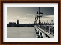 Pont de Pierre bridge across Garonne River, Bordeaux, Gironde, Aquitaine, France Fine Art Print