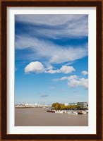 Boats with a city at the waterfront, Garonne River, Bordeaux, Gironde, Aquitaine, France Fine Art Print
