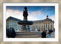 Place de la Bourse buildings at dusk, Bordeaux, Gironde, Aquitaine, France Fine Art Print