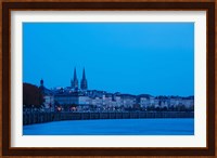 Garonne Riverfront at dawn, Bordeaux, Gironde, Aquitaine, France Fine Art Print