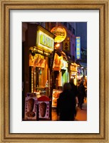 Pedestrians walking in a market, Rue de Huchette, Left Bank, Paris, Ile-de-France, France Fine Art Print