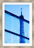 Eiffel Tower viewed through a glass wall, Paris, Ile-de-France, France Fine Art Print