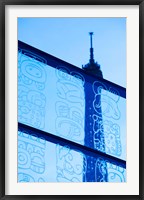 Eiffel Tower viewed through a glass wall, Paris, Ile-de-France, France Fine Art Print