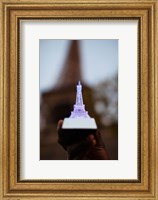 Close-up of a souvenir miniature Eiffel Tower lamp, Paris, Ile-de-France, France Fine Art Print