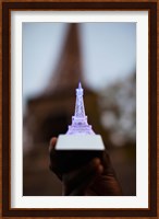 Close-up of a souvenir miniature Eiffel Tower lamp, Paris, Ile-de-France, France Fine Art Print