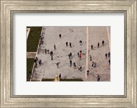 Aerial view of tourists viewed from Notre Dame Cathedral, Paris, Ile-de-France, France Fine Art Print