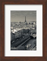 City with Eiffel tower in the background viewed from Notre Dame Cathedral, Paris, Ile-de-France, France Fine Art Print