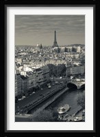City with Eiffel tower in the background viewed from Notre Dame Cathedral, Paris, Ile-de-France, France Fine Art Print