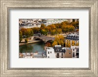 Seine River and city viewed from the Notre Dame Cathedral, Paris, Ile-de-France, France Fine Art Print