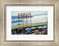 People in a public market, Pike Place Market, Seattle, Washington State, USA Fine Art Print