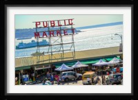 People in a public market, Pike Place Market, Seattle, Washington State, USA Fine Art Print