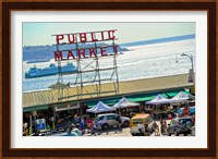 People in a public market, Pike Place Market, Seattle, Washington State, USA Fine Art Print