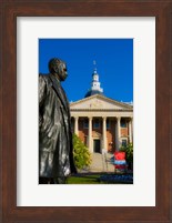 Statue with a State Capitol Building in the background, Annapolis, Maryland, USA Fine Art Print