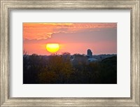 Trees and farm sunset, Wisconsin, USA Fine Art Print