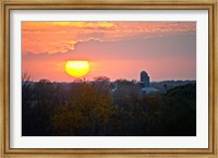 Trees and farm sunset, Wisconsin, USA Fine Art Print