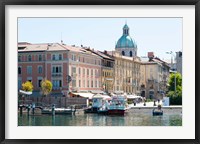 Buildings alongside Lake Como at Piazza Cavour, Como, Lombardy, Italy Fine Art Print