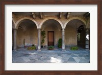 Courtyard of a building, Como, Lombardy, Italy Fine Art Print