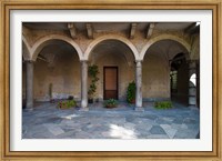 Courtyard of a building, Como, Lombardy, Italy Fine Art Print