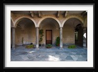Courtyard of a building, Como, Lombardy, Italy Fine Art Print