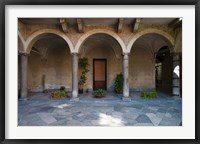 Courtyard of a building, Como, Lombardy, Italy Fine Art Print
