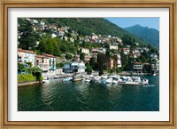 Buildings at the waterfront, Varenna, Lake Como, Lombardy, Italy Fine Art Print