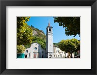 Church on main square, Varenna, Lake Como, Lombardy, Italy Fine Art Print