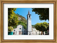 Church on main square, Varenna, Lake Como, Lombardy, Italy Fine Art Print
