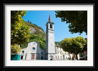 Church on main square, Varenna, Lake Como, Lombardy, Italy Fine Art Print
