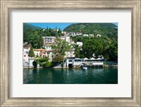 Acquadolce Cafe at the edge of Lake Como, Carate Urio, Province of Como, Lombardy, Italy Fine Art Print
