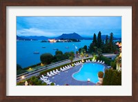 Aerial view of a swimming pool at hotel, Villa e Palazzo Aminta, Isola Bella, Stresa, Lake Maggiore, Italy Fine Art Print