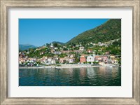 Building in a town at the waterfront, Argeno, Lake Como, Lombardy, Italy Fine Art Print