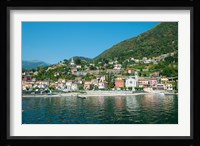 Building in a town at the waterfront, Argeno, Lake Como, Lombardy, Italy Fine Art Print