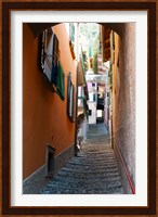 Town steep street, Varenna, Como, Lombardy, Italy Fine Art Print