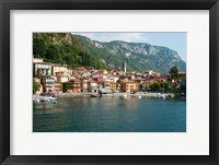 Buildings in a Town at the Waterfront, Varenna, Lake Como, Lombardy, Italy Fine Art Print