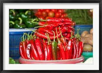 Vegetable for sale at a market stall, Candi Kuning, Baturiti, Bali, Indonesia Framed Print