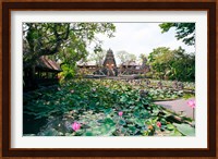 Water lilies in a pond at the Pura Taman Saraswati Temple, Ubud, Bali, Indonesia Fine Art Print