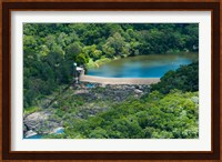 Aerial view of a dam on Barron River, Kuranda, Cairns, Queensland, Australia Fine Art Print