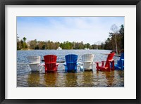 Adirondack chairs partially submerged in the Lake Muskoka, Ontario, Canada Fine Art Print