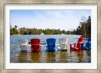 Adirondack chairs partially submerged in the Lake Muskoka, Ontario, Canada Fine Art Print