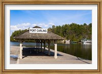 Town dock and cottages at Port Carling, Ontario, Canada Fine Art Print