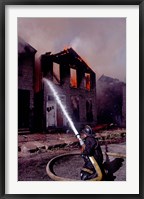 Firefighter during a rescue operation, USA Fine Art Print