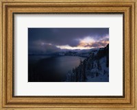 Crater Lake at sunrise, South Rim, Crater Lake National Park, Oregon, USA Fine Art Print
