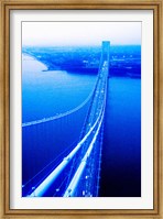 Suspension bridge over the sea, Verrazano-Narrows Bridge, New York Harbor, New York City, New York State, USA Fine Art Print