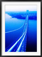 Suspension bridge over the sea, Verrazano-Narrows Bridge, New York Harbor, New York City, New York State, USA Fine Art Print