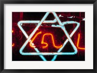 Neon Jewish star symbol Fine Art Print