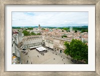 Aerial view of square named for John XXIII, Avignon, Vaucluse, Provence-Alpes-Cote d'Azur, France Fine Art Print