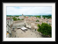 Aerial view of square named for John XXIII, Avignon, Vaucluse, Provence-Alpes-Cote d'Azur, France Fine Art Print