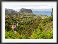 High angle view of Porto da Cruz and Penha de Aguia from Portela, Madeira, Portugal Fine Art Print