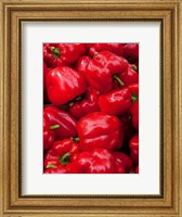 Red bell peppers for sale at weekly market, Arles, Bouches-Du-Rhone, Provence-Alpes-Cote d'Azur, France Fine Art Print