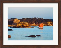 Traditional sailing boat in an ocean, Cotes-d'Armor, Brittany, France Fine Art Print